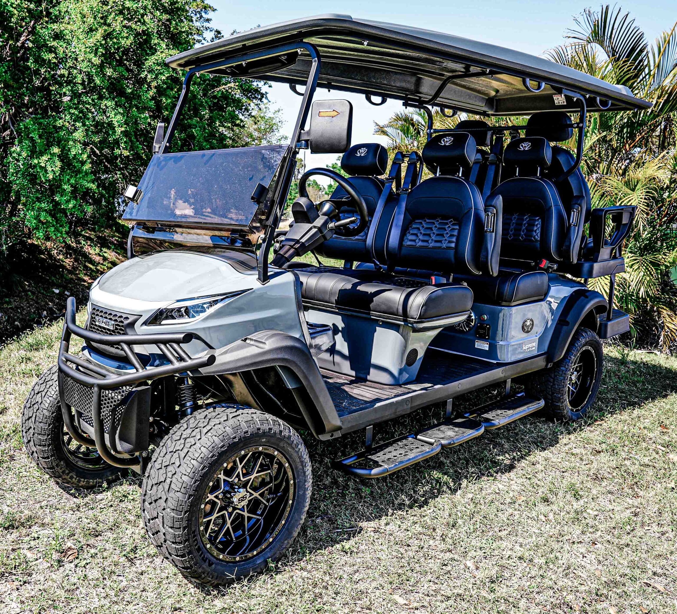 2025 Venom LIFTED Strike 6P Nardo Gray and Black Seats Front Angle
