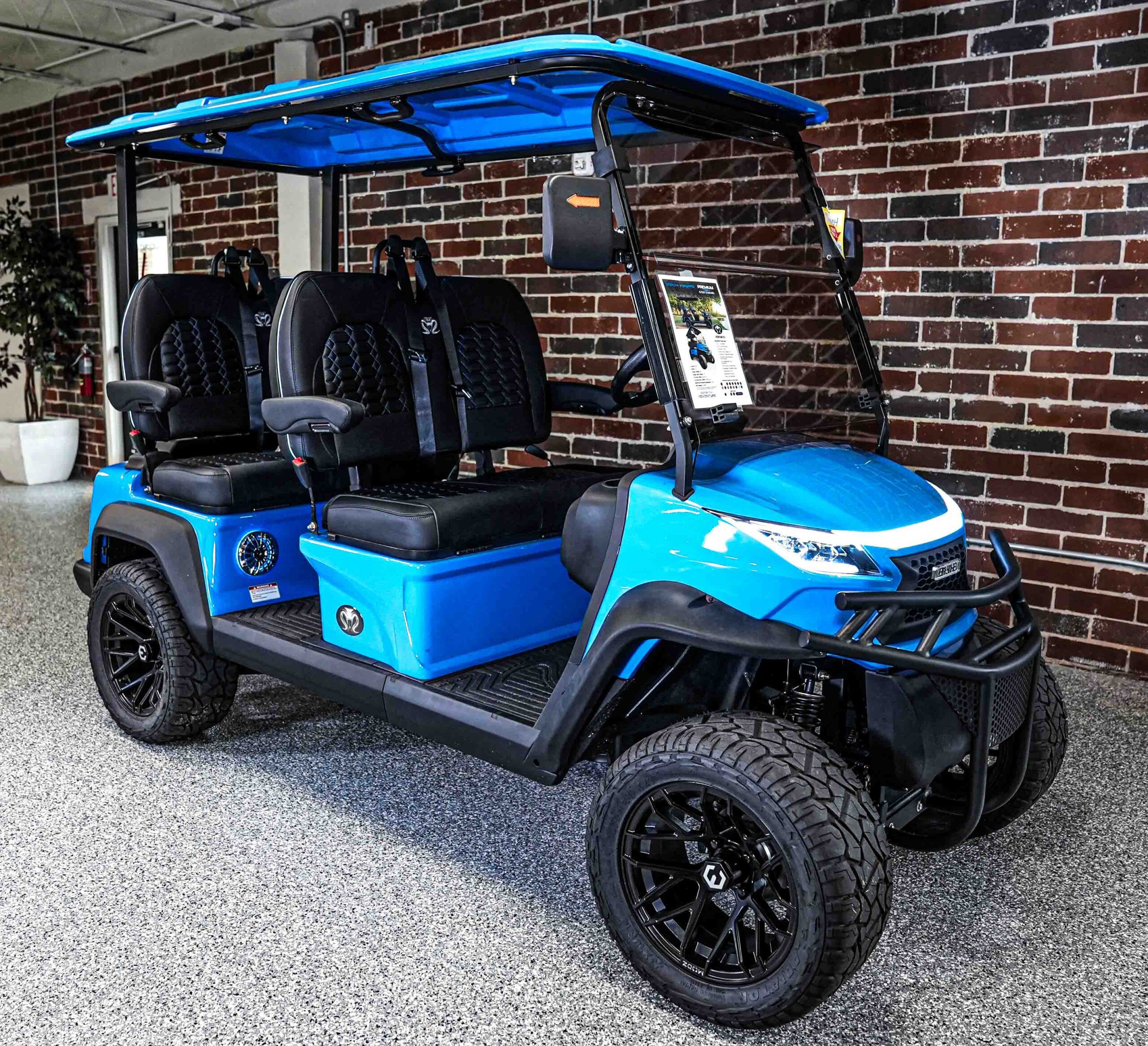 Venom 4P Neon Blue EV Cart