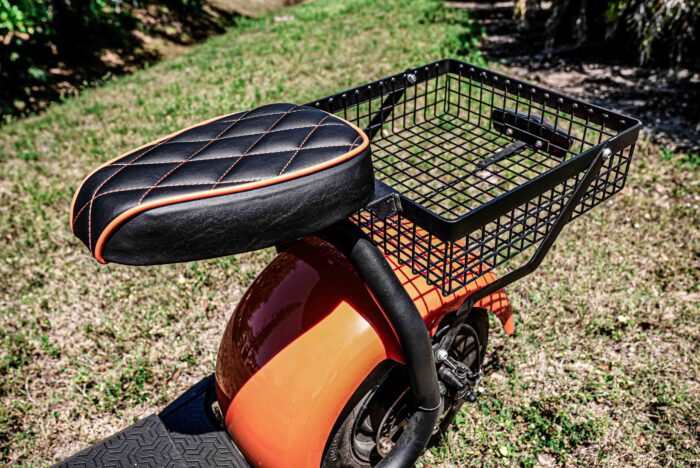 Eriderr-Escooter-Orange Seat and Basket